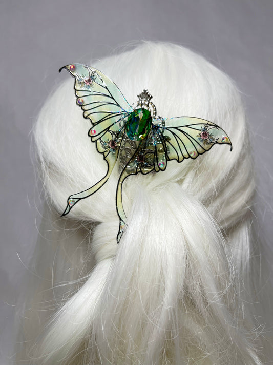 Luna Moth Hair Comb with Magnetic Attachment