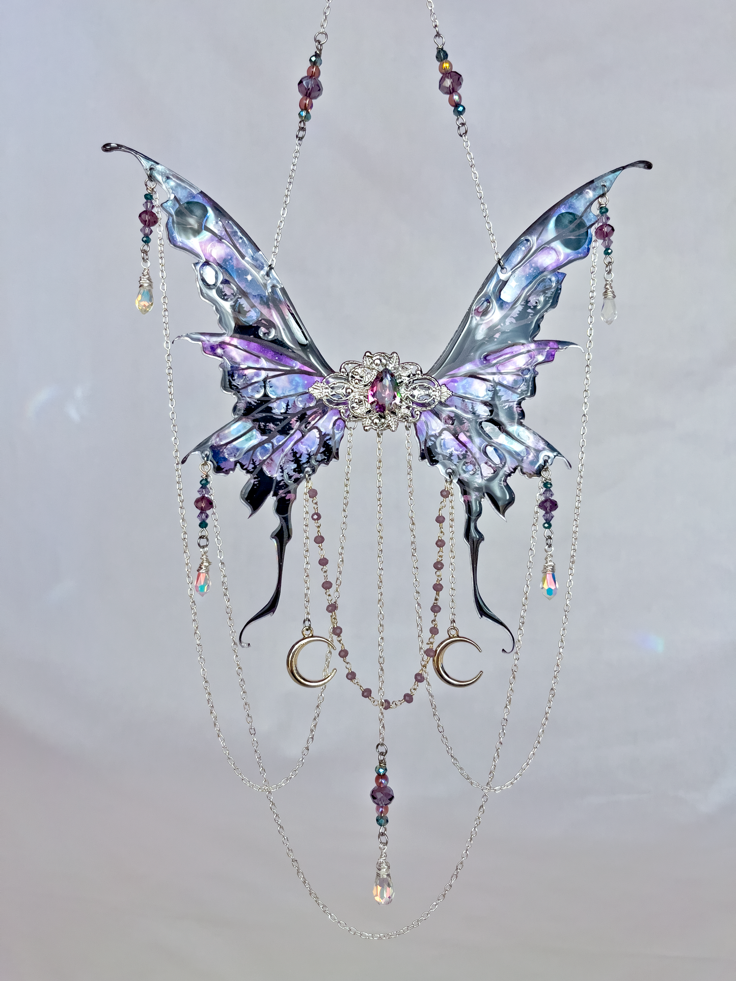 Fairy Sun Dancer in Araxia Design with Night Sky and Moon Digital Art