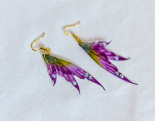 Earrings in Deidre Dreams Design in Purple and Green