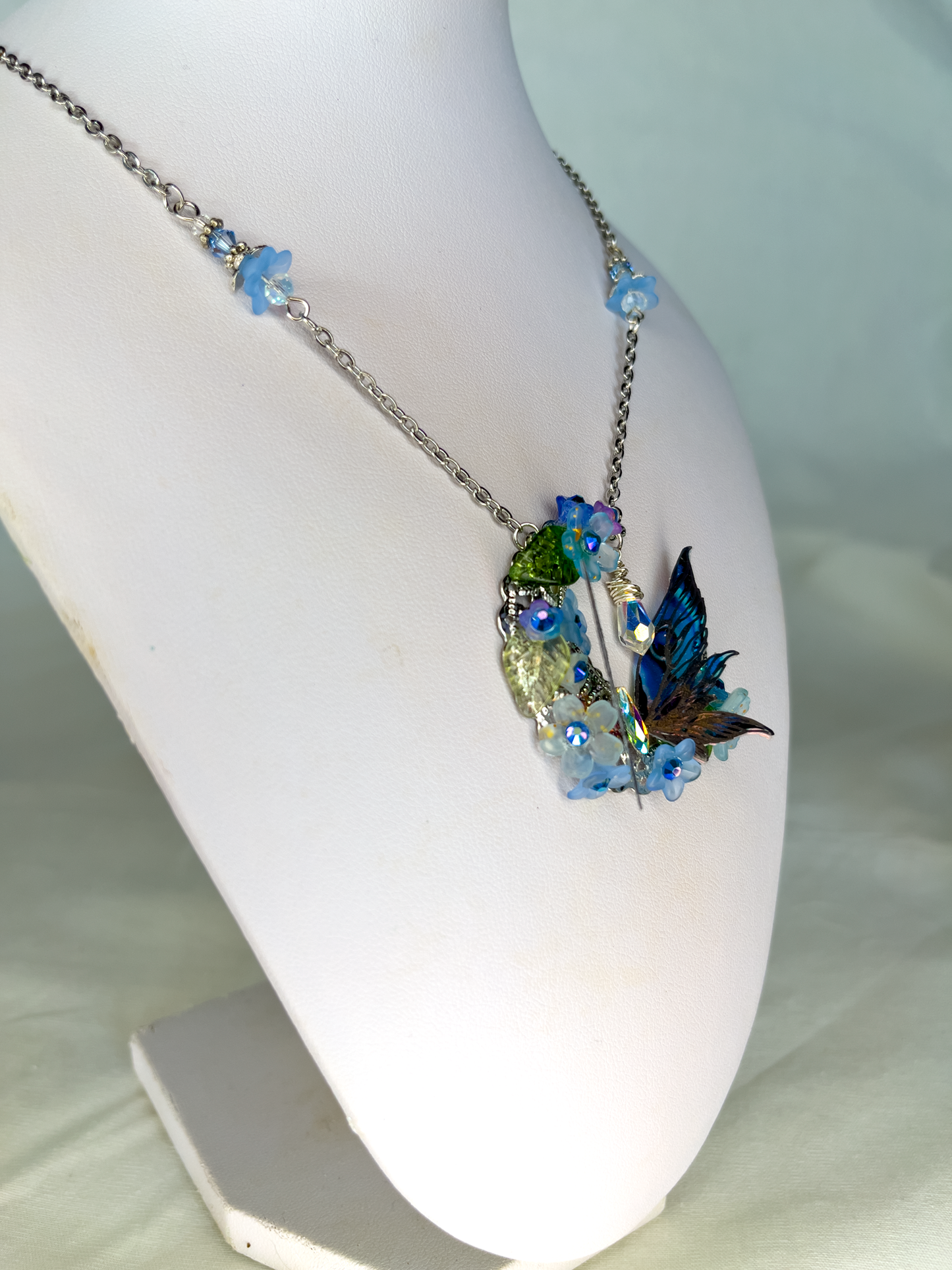 Rowan Companion Necklace (Blue Butterfly Detail)