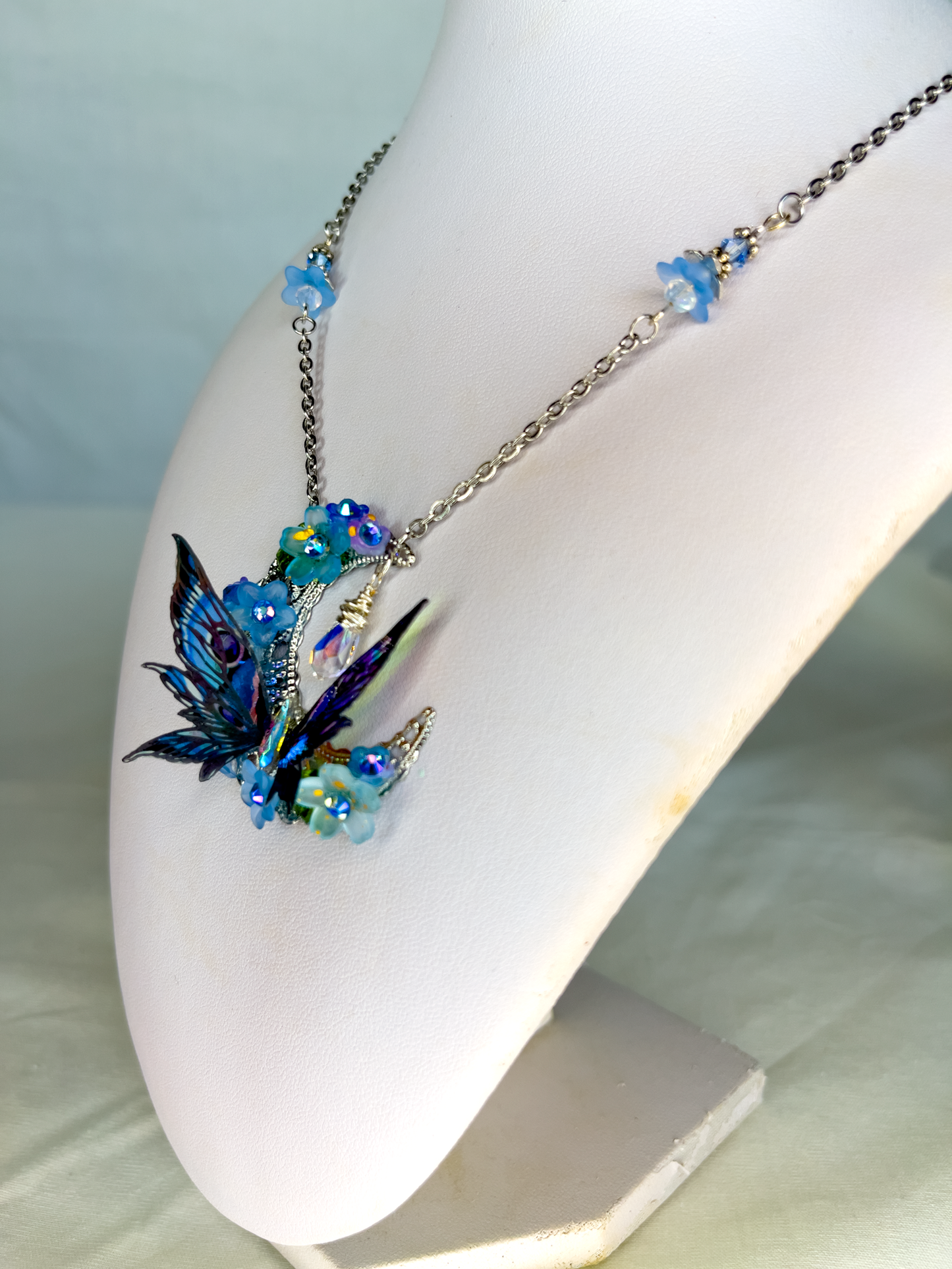 Rowan Companion Necklace (Blue Butterfly Detail)